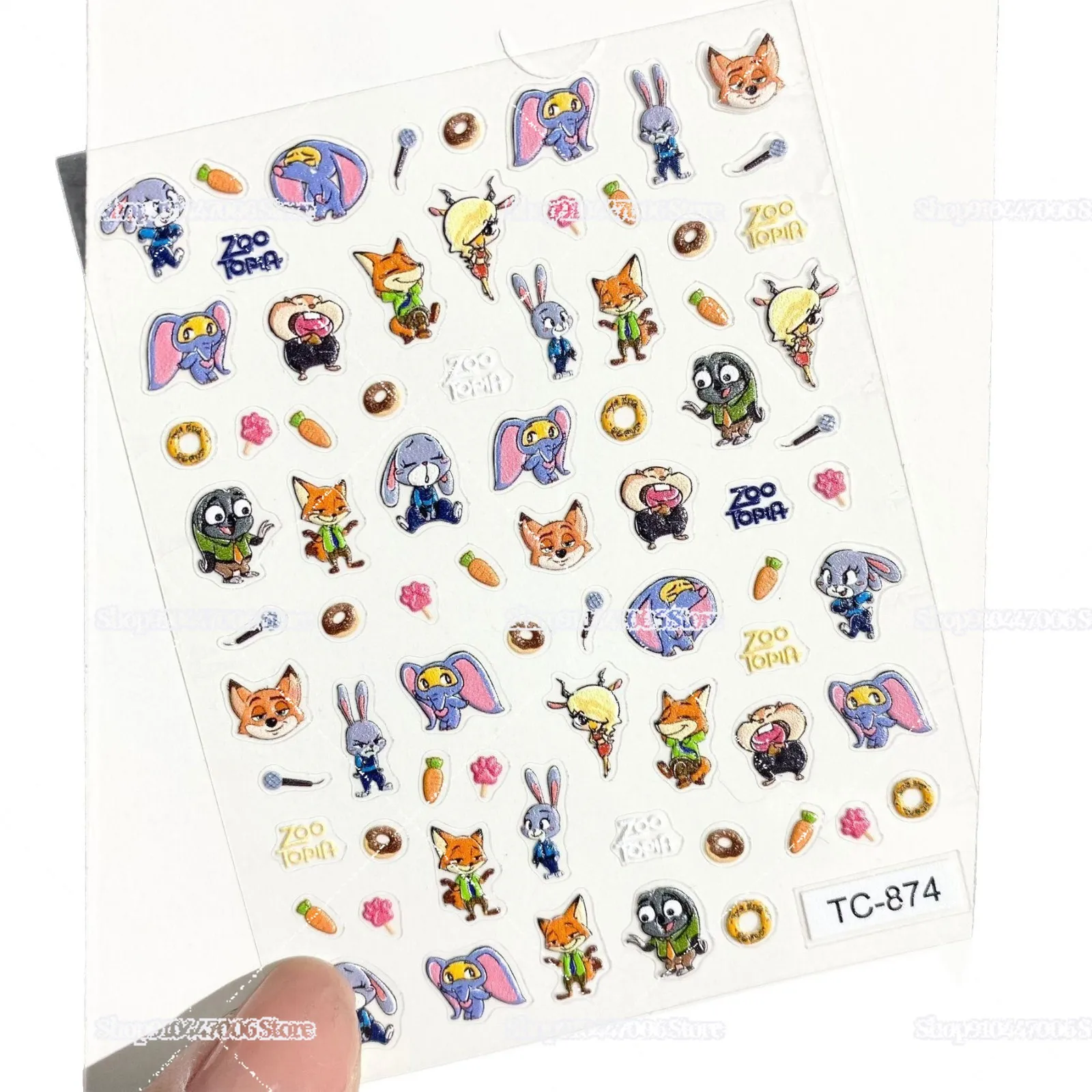 สติกเกอร์ติดเล็บลายการ์ตูนน่ารักจากเรื่อง Zootopia 2 Rise of The Non-Mammalians ลายนูน จูดี้ นิค สำหรับตกแต่งเล็บ DIY ของขวัญ