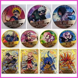 Anime NARUTO Rare Metal MR Refraction Collectible Coins Kakashi Uchiha Sasuke Haruno Sakura Roshi Toys for boys Birthday Gift