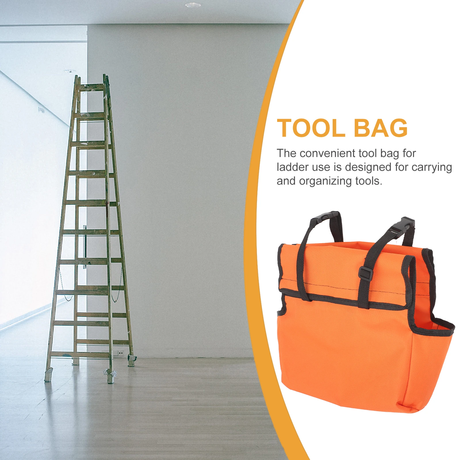 Telescoping Ladder Tool Bag Cloth Reusable Storage Pouch For Folding Ladders Large Capacity Portable Organizer With Hanging