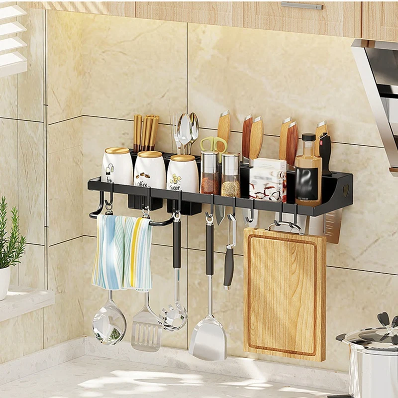 Stainless Steel Knife Holder Kitchen Household Integrated Knife Chopsticks Shovel Storage Rack Wall-Mounted