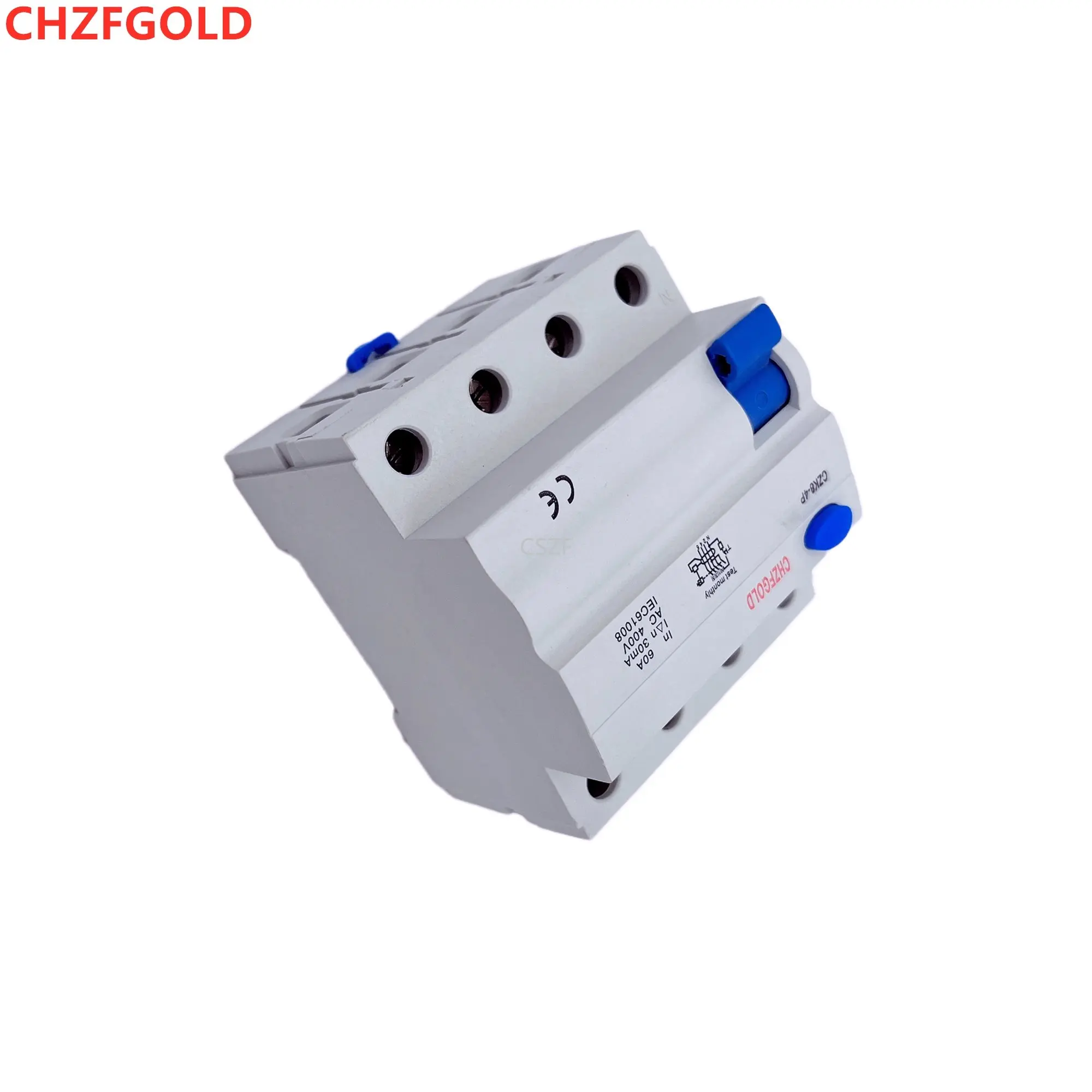 CHZFduo-Disjoncteur de fuite à la terre, 4P, Type B, 240V, RCCB, AC, DC, RCD 16, 20A, 32A, 40A, 50A, 63A, 30mA, 100mA, 300EV, système long UPS