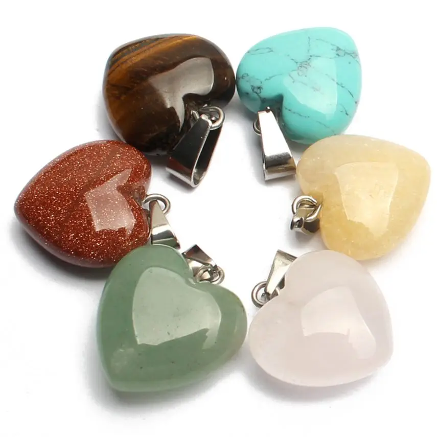 10pcs Mixed Natural Quartz Crystal Stone Heart Pendant Star Moon Charms Cross Pendants For Jewelry Making Diy Bracelet Necklace