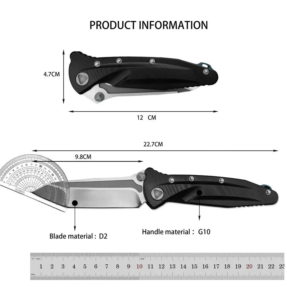 MICRO Delta Titanium Handle D2 Blade Ceramic Bearings Pocket Survival EDC Tool Camping Hunting Utility Outdoor Folding Knife