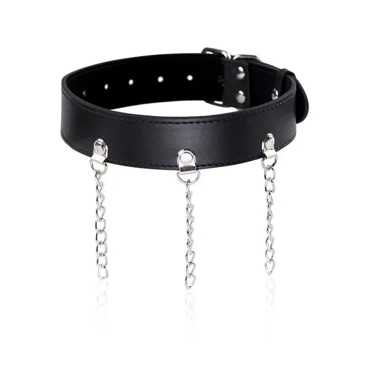 PU Leather Sexy Necklace Erotic Chastity Neck Collar Fetish Choker Bondage Gear Adult Games SM Slave Sex Toys For Couples