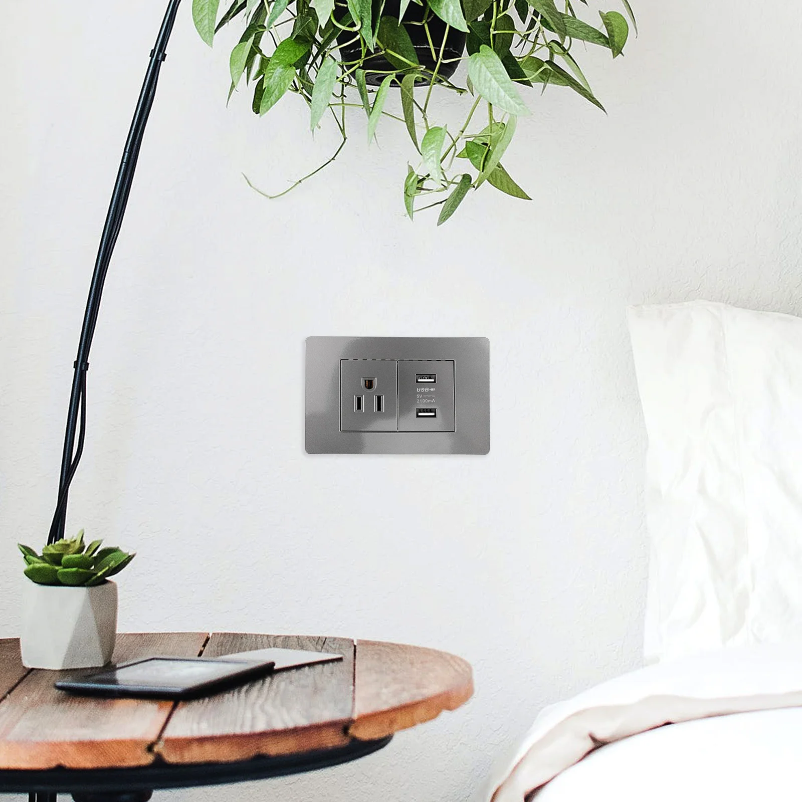 

Professional Us Plug Wall Socket Durable Electric Device Wall Outlet Household Power Outlet for Desk Lamps Floor Lamps Room