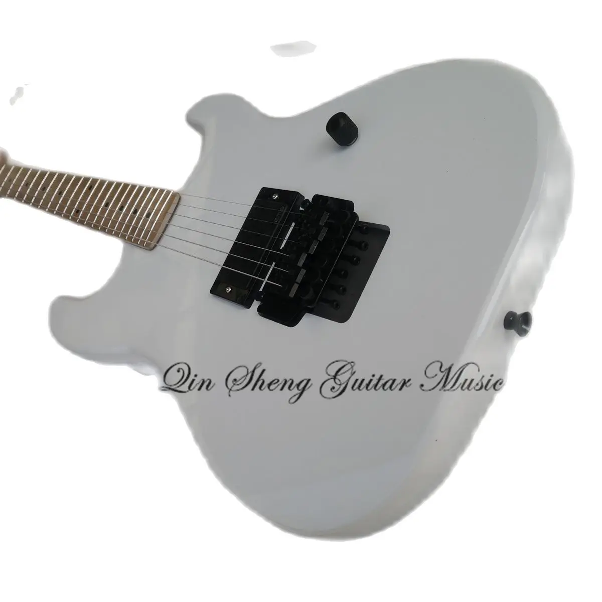 Electric Guitar,Char Guitar,White Body Black Tremolo Bridge,Maple Neck