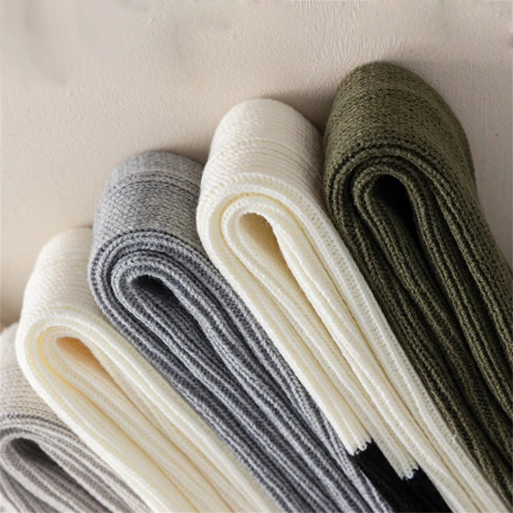 Y2K Hot Girls JK Calf Pile Socks Women Autumn Winter Knitted Long-tube Contrasting Color Button Slimming Leg Warmers Foot Covers