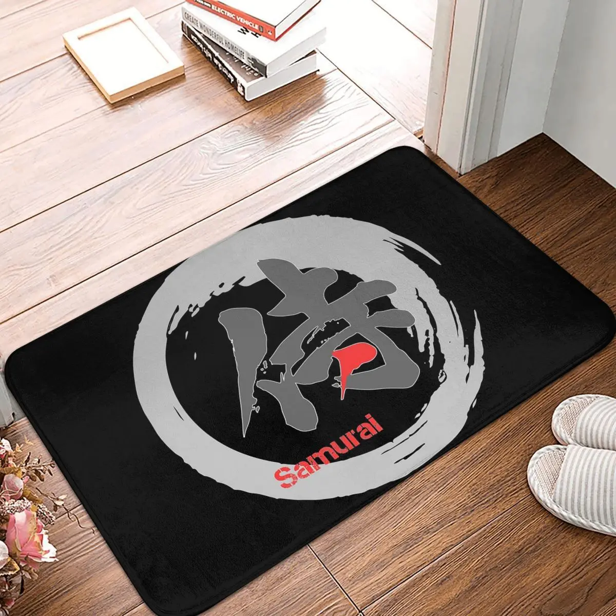 Bushido Samurai Japanese Kanji Anti-slip Doormat Floor Mat Washable Carpet Rug for Kitchen Entrance Home Bedroom Footpad Mats