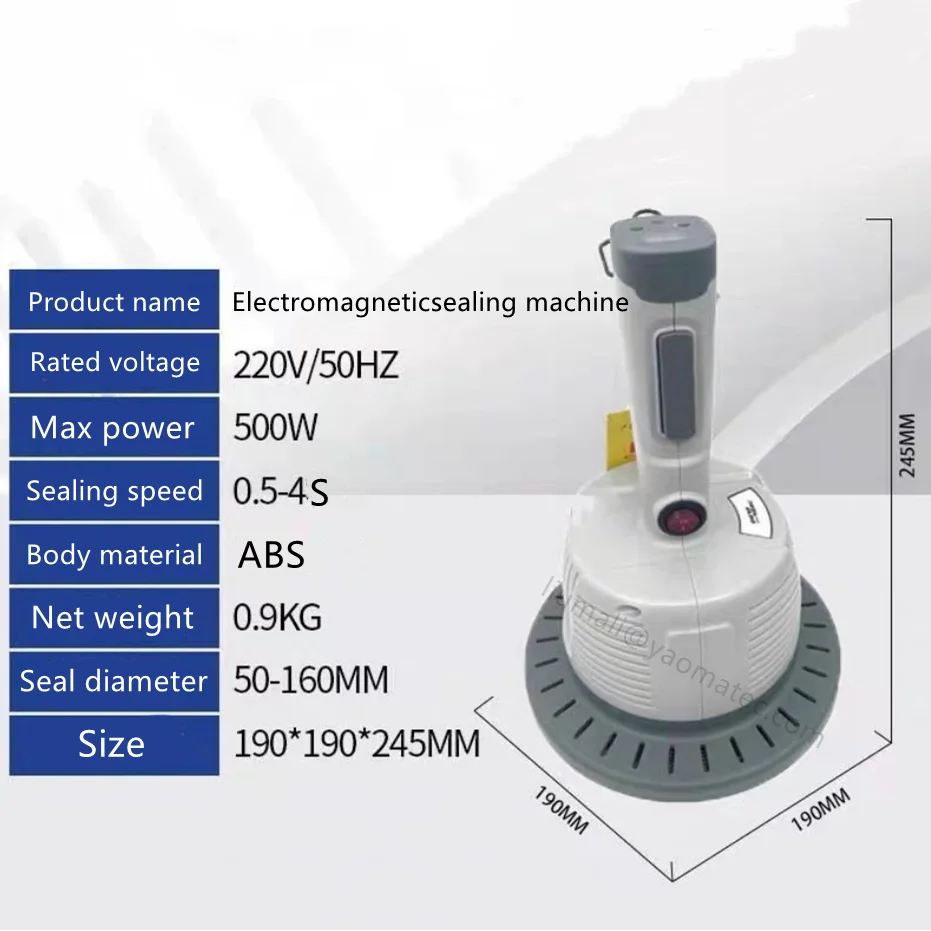 50-160mm Hand Held Electromagnetic Foil Easy Operate Induction Sealing Mouth Machine Plastic Glass Bottle Aluminium Cap Sealer