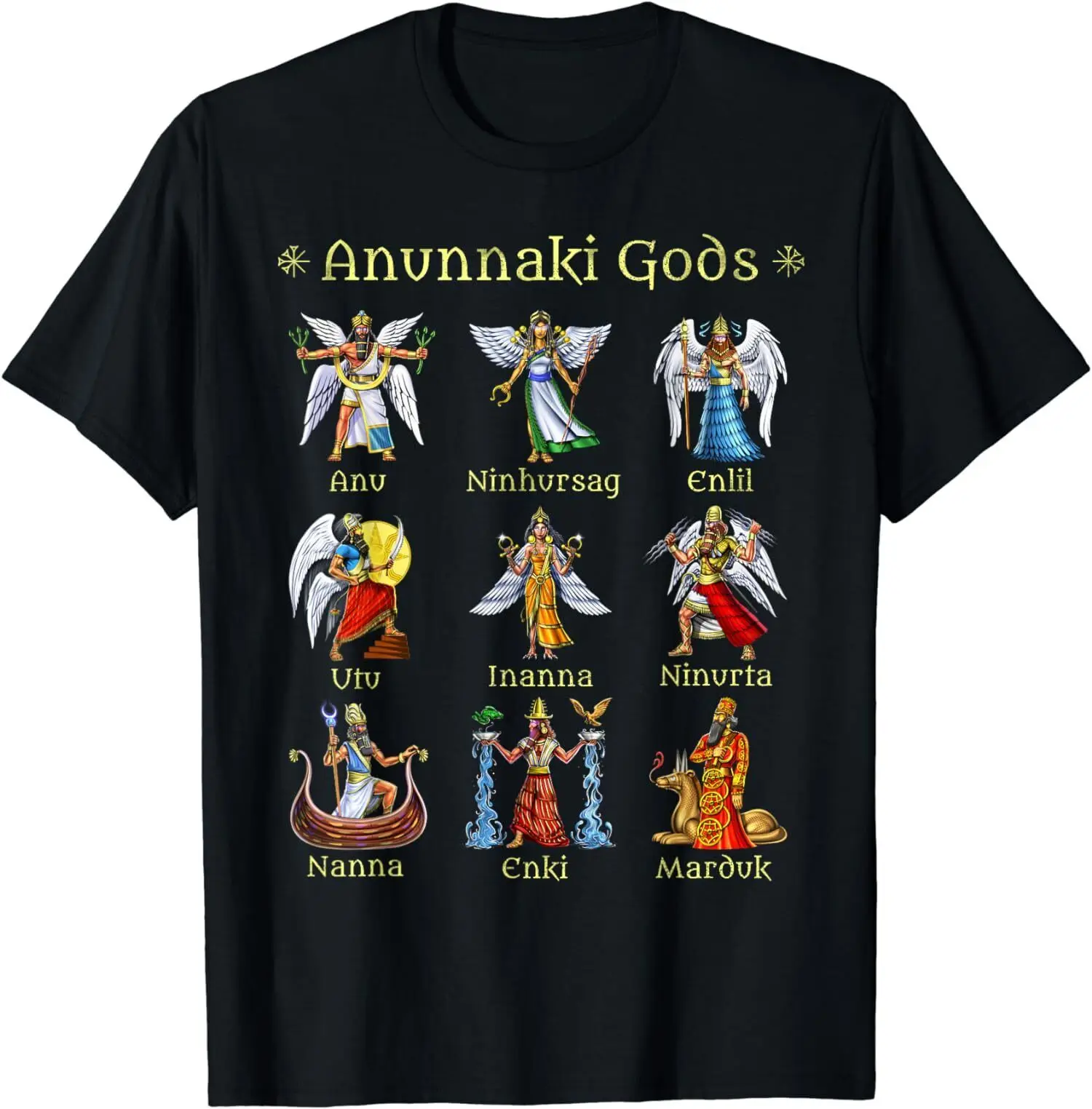 Anunnaki Gods Ancient Sumerian Civilization Mythologys T-Shirt S-3XL