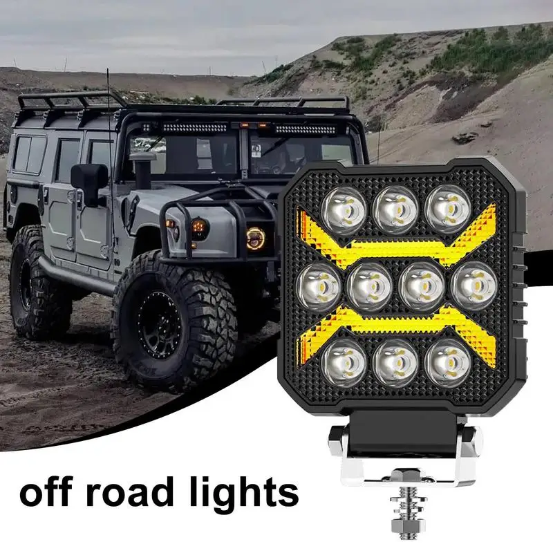 Waterproof Lights For Truck 1700LM Powerful Off Road Lights 17W Multipurpose Driving Lights Auto Work Light For Trucks Tractors