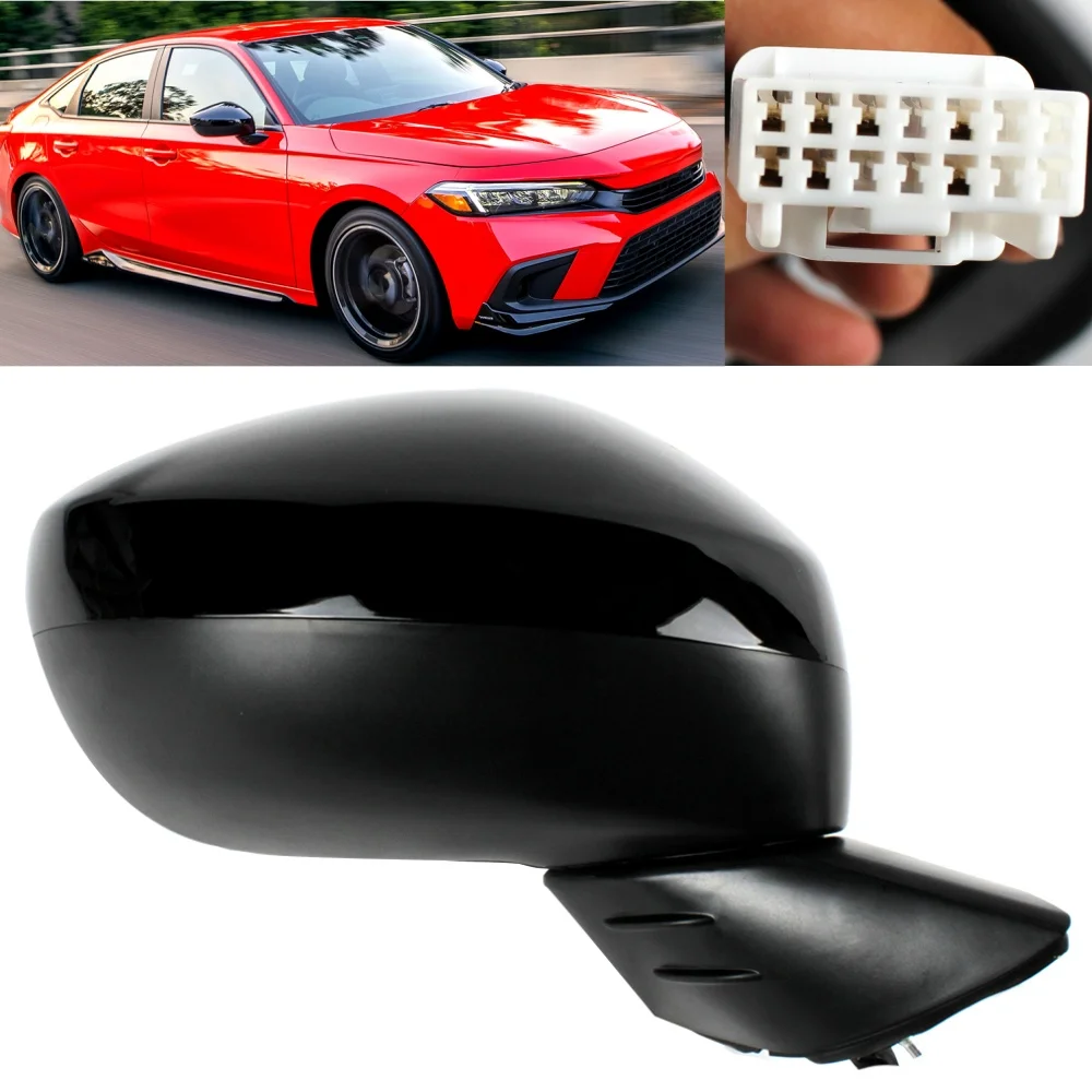 

For Honda Civic 2022-2023 Right Side 7 Pins black painted Heated Blind Spot Power Adjust mirror assembly