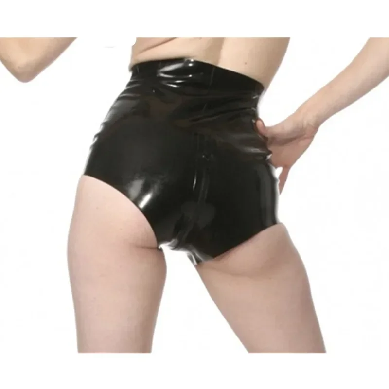

2-Way Zip Rubber Latex High Waist Boxer Shorts Pants Underwear for Women