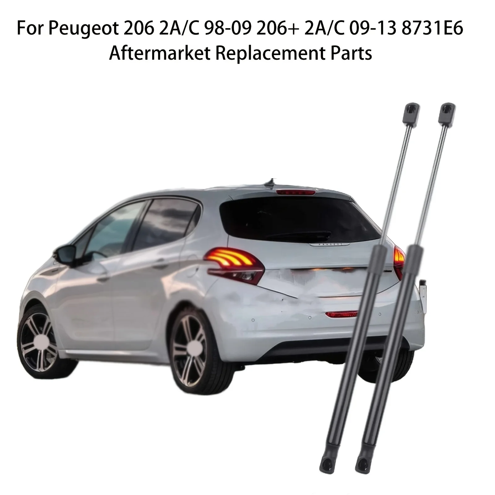 2 uds puntales de Gas para portón trasero para Peugeot 206 2A/C 98-09 206+ 2A/C 09-13 8731E6