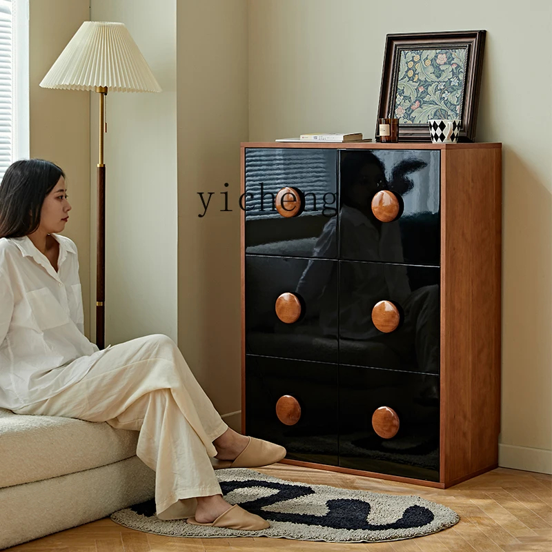 

XL Baina multi-functional locker, medieval cherry side cabinet, under the workbench flip cover to change the desk