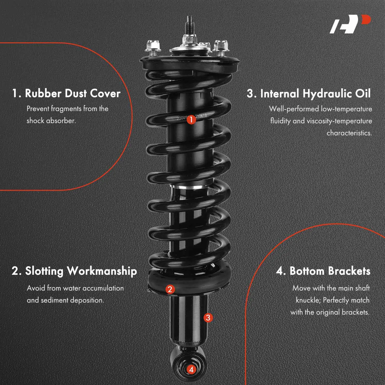 A-Premium Set of 4 Front & Rear Complete Strut & Coil Spring Assy for Nissan Frontier 2006-2021