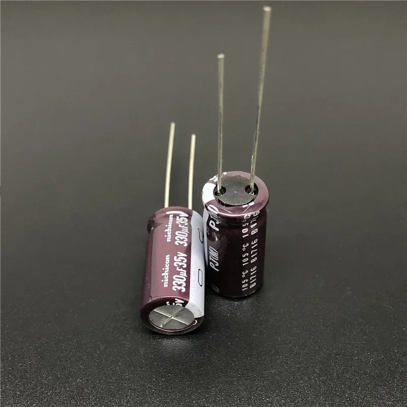 10pcs/100pcs 330uF/35V NICHICON PJ Series 10x20mm 35V330uF Low Impedance  Aluminum Electrolytic Capacitor