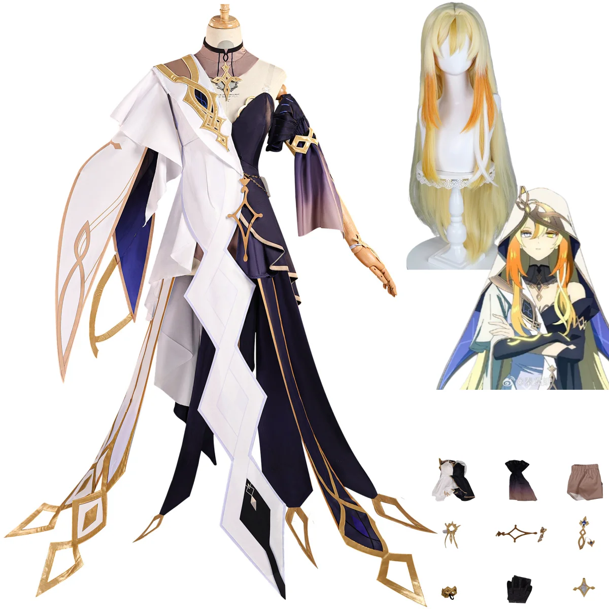 Anime Game Naberius Rhinedottir Cosplay Costume White Dress Uniform Other Accessories Wig Woman Sexy Carnival Party Suit