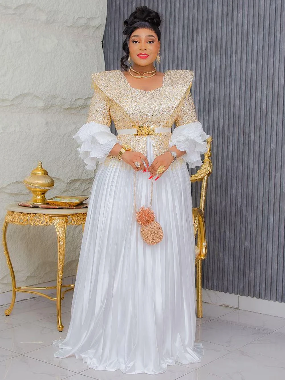 

Свадебная вечеринка, выпускной вечер, длинное платье, африканская одежда, элегантный роскошный халат макси с блестками, турецкие африканские платья для женщин, Новый год