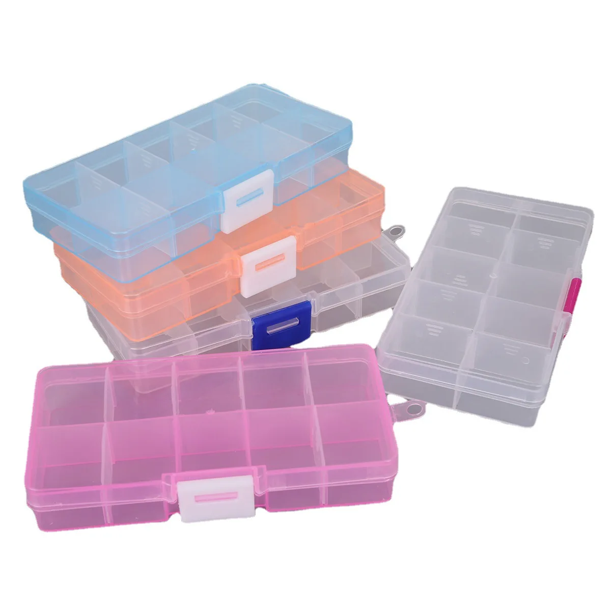 10 Grids Plastic Storage Jewelry Box Compartment Adjustable Container for Beads Earring Box for Jewelry Rectangle Box Case