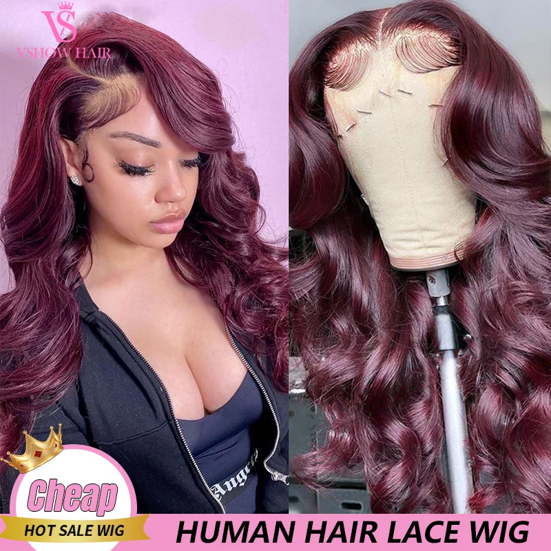 

99J 13×4 Lace Frontal Wig For Women Pre-Plucked Transparent Lace Body Wave Human Hair Wigs 100% Brazilian Wigs On Sale