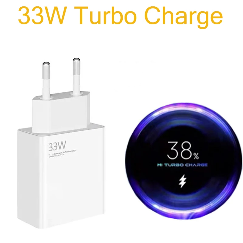 Оригинальное зарядное устройство Xiaomi Poco X5, X4, M5S, X3 Pro, 33 Вт, ЕС, США, адаптер Turbo, быстрая зарядка, кабель Usb Type-C для Redmi Note 12, 13, 12R, 13R