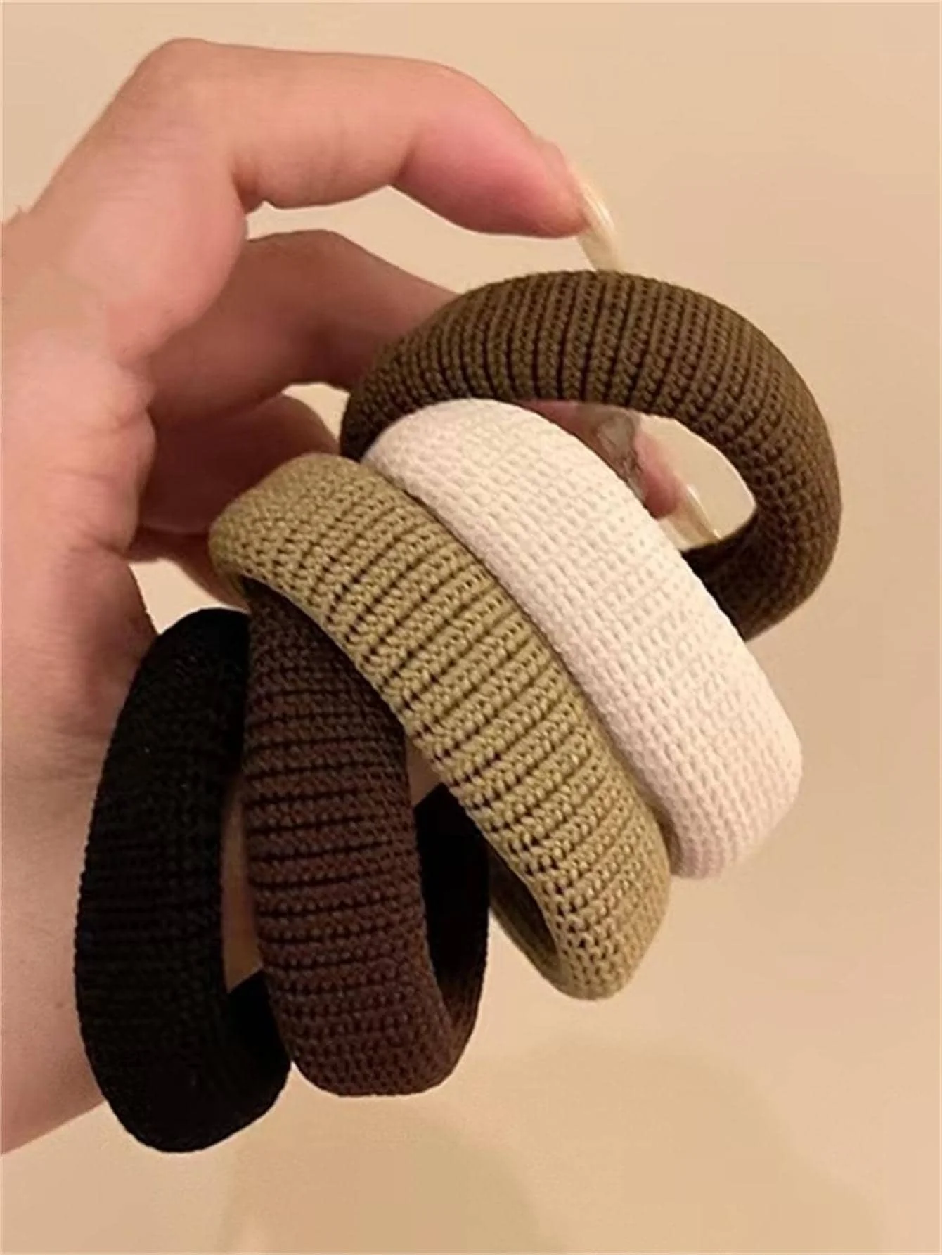 5 ربطات رأس بسيطة عالية التمدد خالية من التماس، ربطة شعر نسائية متينة عالية على شكل ذيل حصان #1