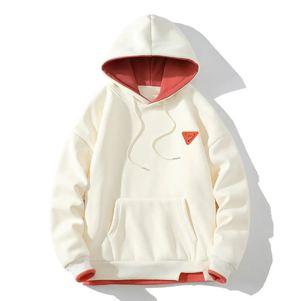 Color Color Hoodie Oversized Plush Hoodie with Drawstring Elastic Cuff for Fall Winter Unisex Couple Sweatshirt with Thick image 3