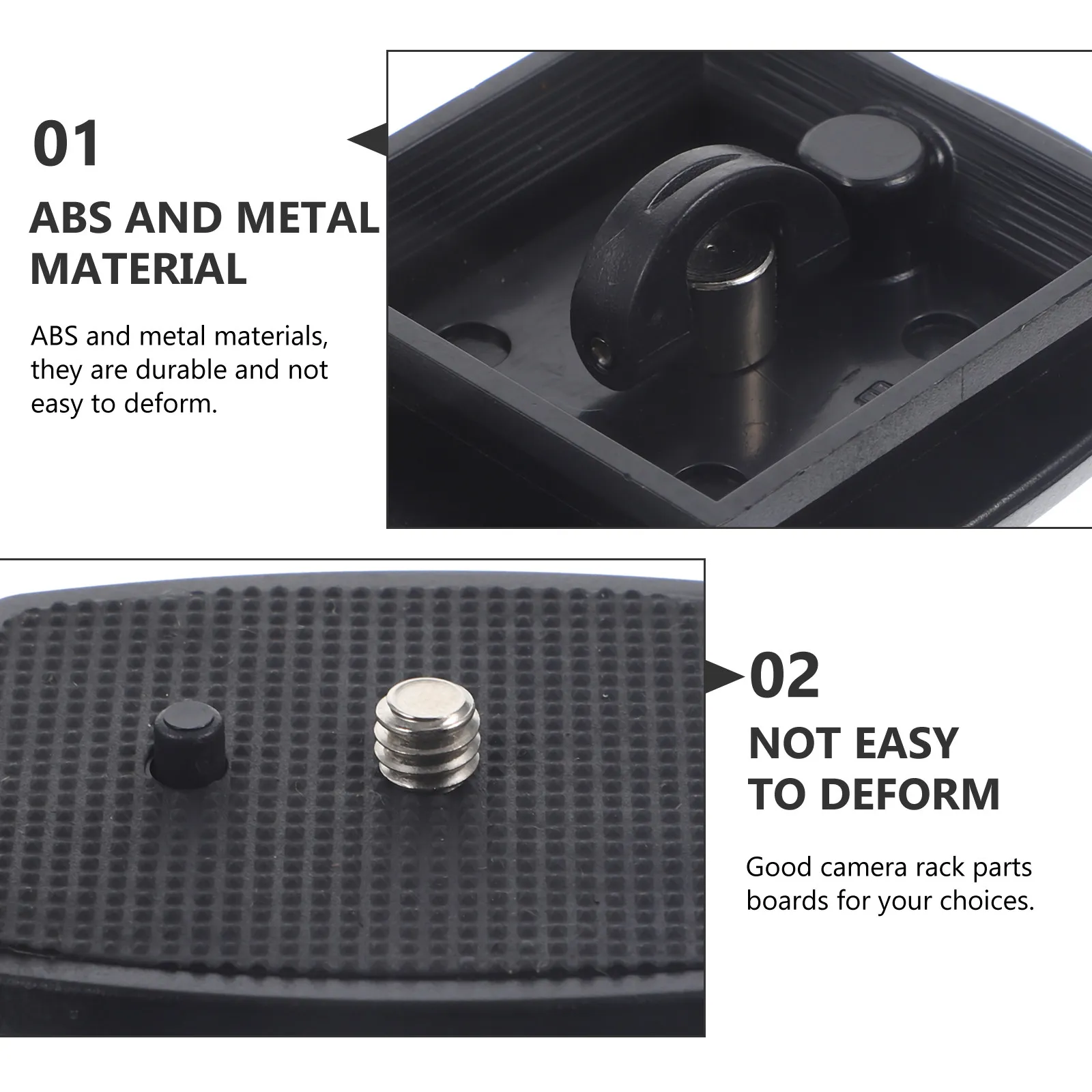 2Pcs Camera Quick Release Plate Set Heavy Duty ABS and Metal Build Stable Secure Grip Camera Rack Board for Live Streaming