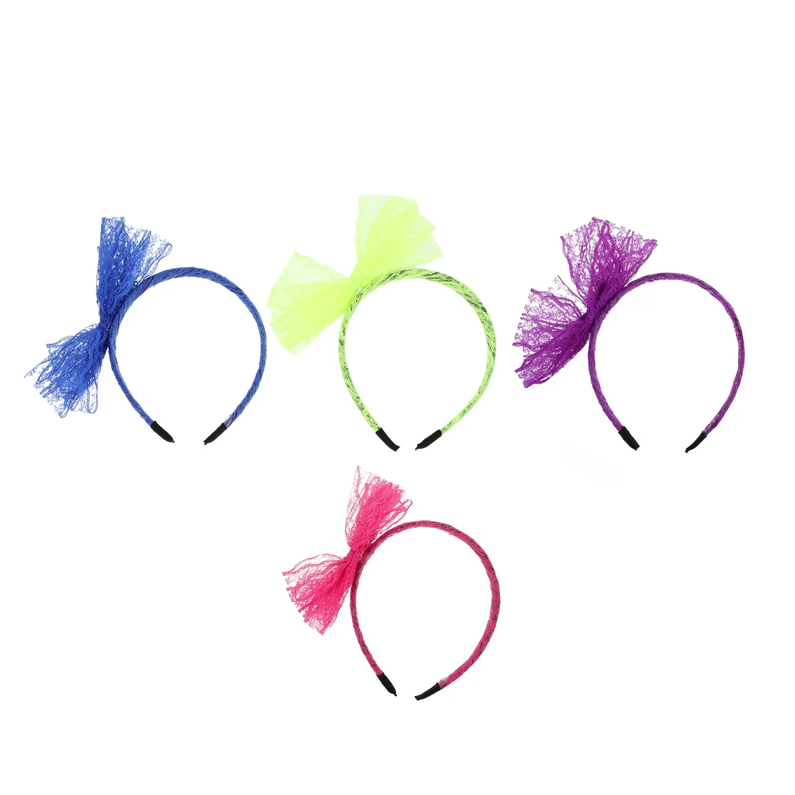 

4 шт., повязки на голову с большим бантом, кружевные обручи для волос, женские аксессуары, реквизит для фотосессии, вечерние, косплей, инструмент для укладки волос