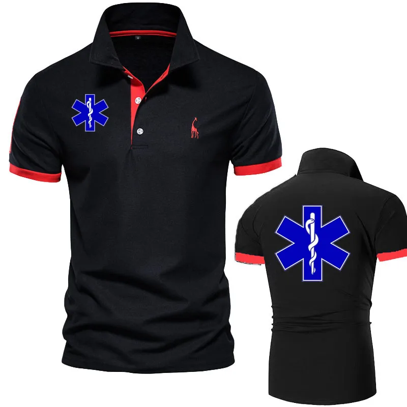 EMT-Polo d'ambulance d'urgence pour hommes, chemises décontractées à manches courtes, chemise solide pour documents, haut d'extérieur, offre spéciale, nouveau, été, 2024