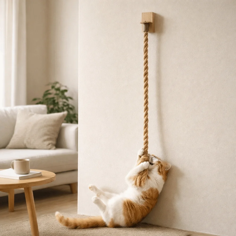 

Wear Resistant Cat Scratch Rope Bite Resistant Screw Fixation Cat Climbing Shelf Space Saving Sisal Rope Cat Climber Home