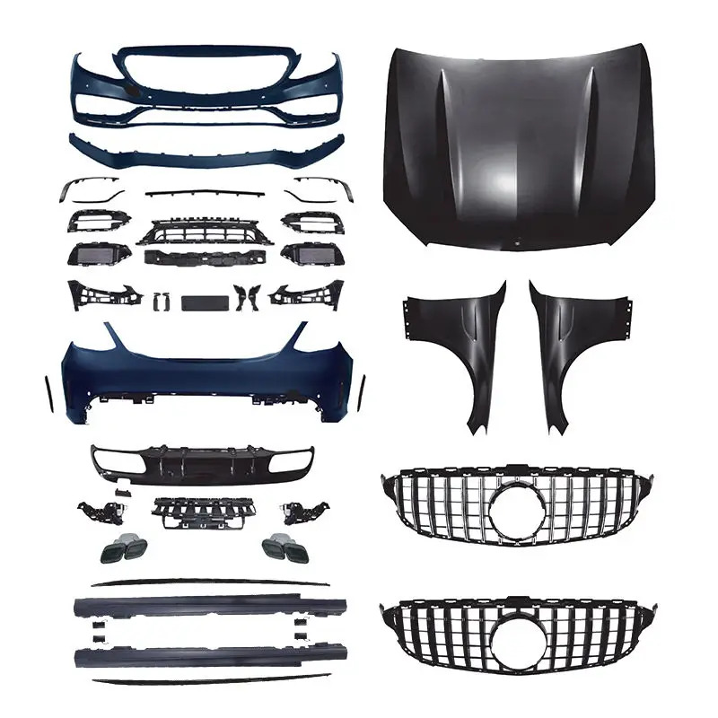 

W205 Upgrade C63S AMG Style Body Kit Front Bumper Side Skirts Rear Bumper Car Parts for M-Bz C Class W205 2015-2021