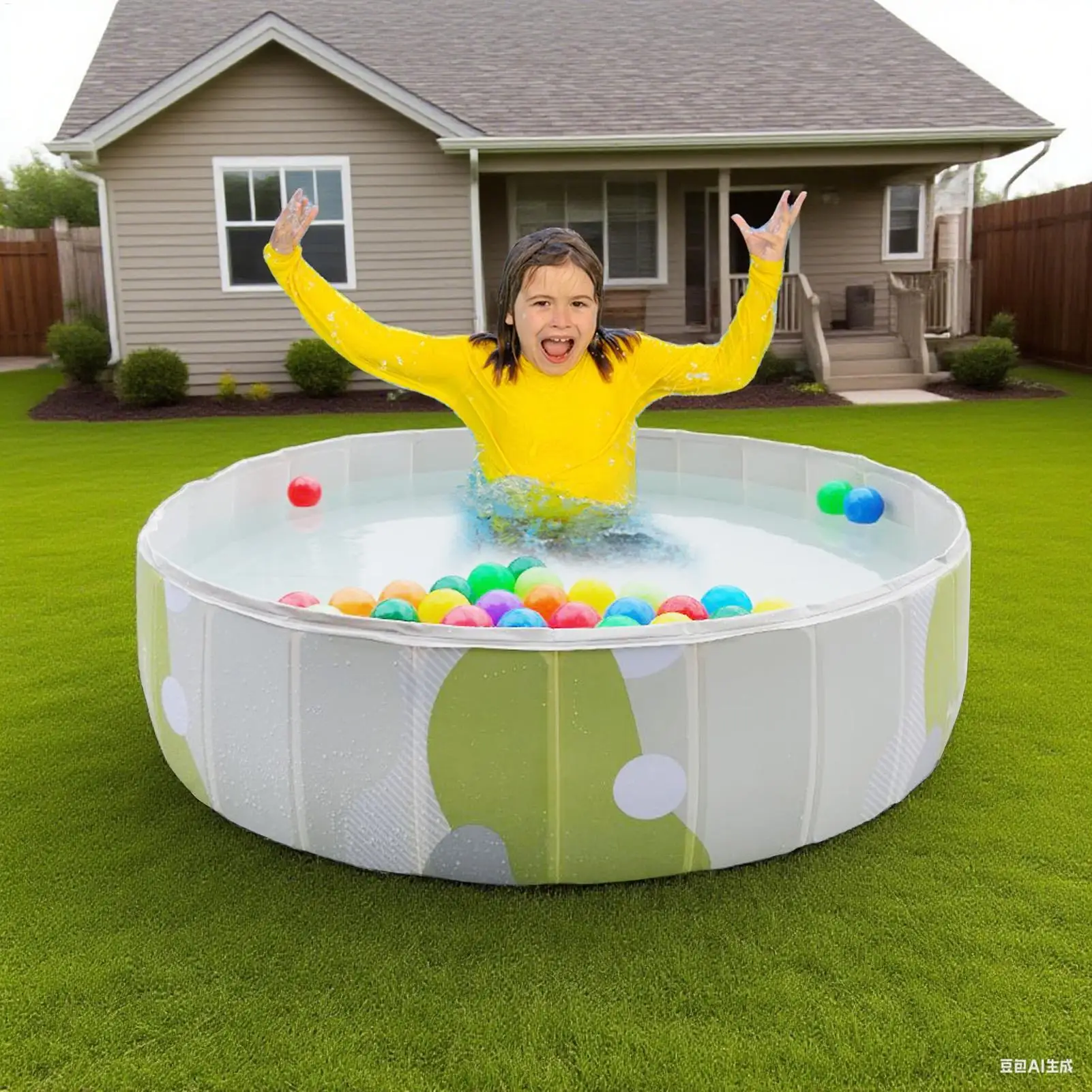

Foldable Kids Pool Pet Puppy Foldable Swimming Pool Quick Setup Children Easy Storage Outdoor Fun Pets Bath Tub For Playtime