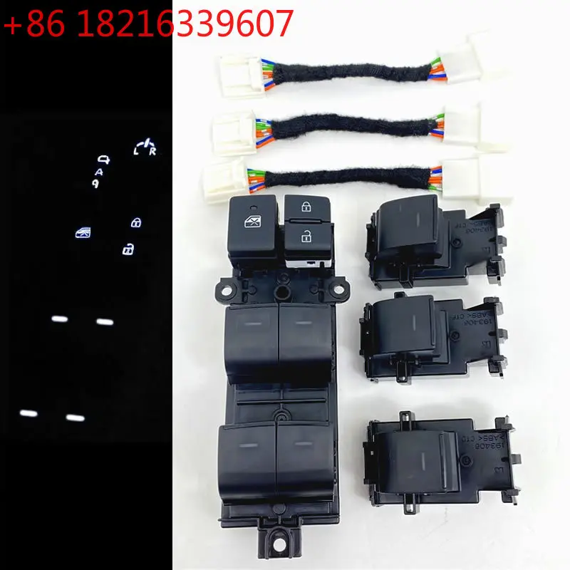 

TAO White Lighted LED Power Single Window Switch For Toyota Yaris Cross Sienna Rav4 Chr Corolla 2023-2024 Backlight Upgrade 1-4p