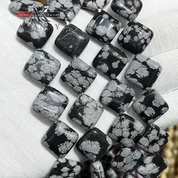 Natural Snowflake Stone Oblique Square Shape Loose Beads Jewelry Making DIY Necklace Bracelet Accessory 15''15mm