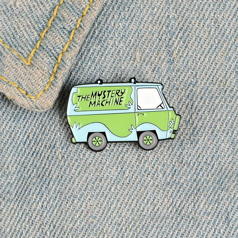 THE MYSTERY MACHINE Enamel Pins Custom Cartoon Scooby Bus Brooches Lapel Pin Shirt Bag Fun Badge Old School Jewelry Gift Friends