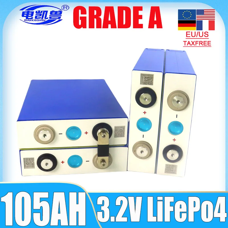 

New original 3.2V 105Ah 100ah LiFePO4 battery DIY 12V 24V 48V RV marine household energy storage battery EU/US tax exempt