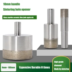 1 Stuks Diamant Poeder Gesinterde Boren Tool 10 Mm Schacht 4 Mm -100 Mm Dia Marmer Porselein Glasvezel tegel Keramische Jade Gat Opener