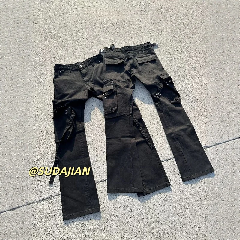 

SUDA Vujade20 Men's Casual Pants Streetwear Sle Workwear Loose Fit Straight Leg Polyester Fiber No Ironing Required