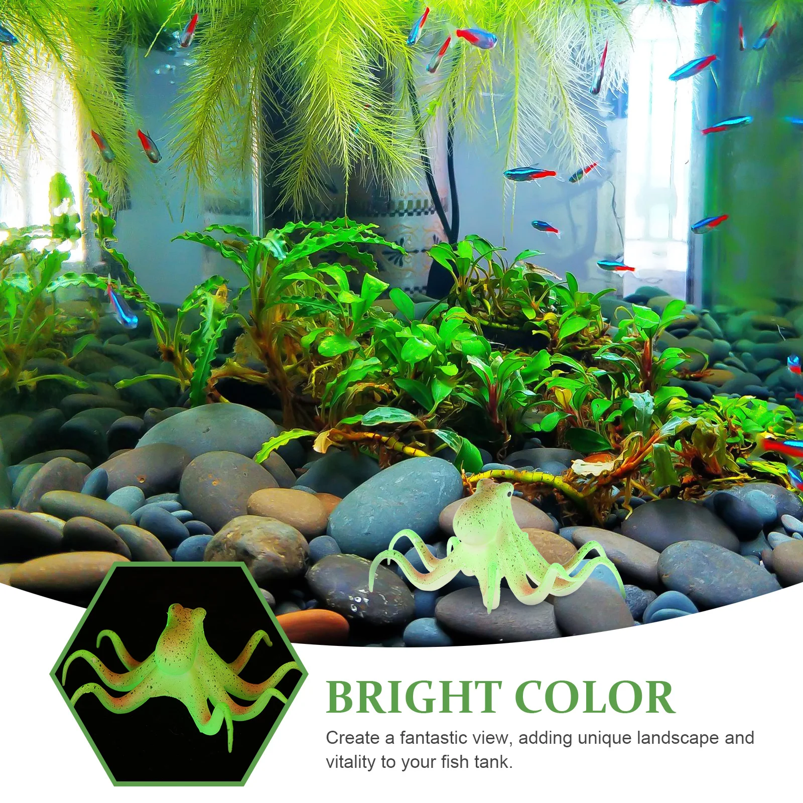 

Squid Night Fluorescent Simulation of Marine Octopus Glowing Shine Green Silica Gel Office