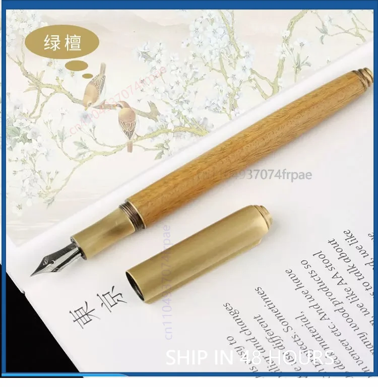 for-delike-fashion-wooden-fountain-pen-brass-metal-parts-extra-fine-iridium-nib-pen-student-adult-calligraphy-gift-pen