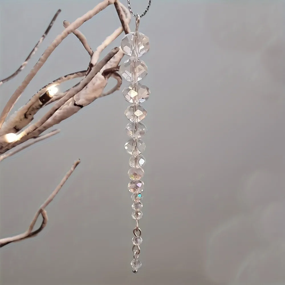 Transparent Christmas Hanging Ornament Acrylic Icicle Xmas Tree Shape Acrylic Beads Ornaments Christmas Tree Pendant