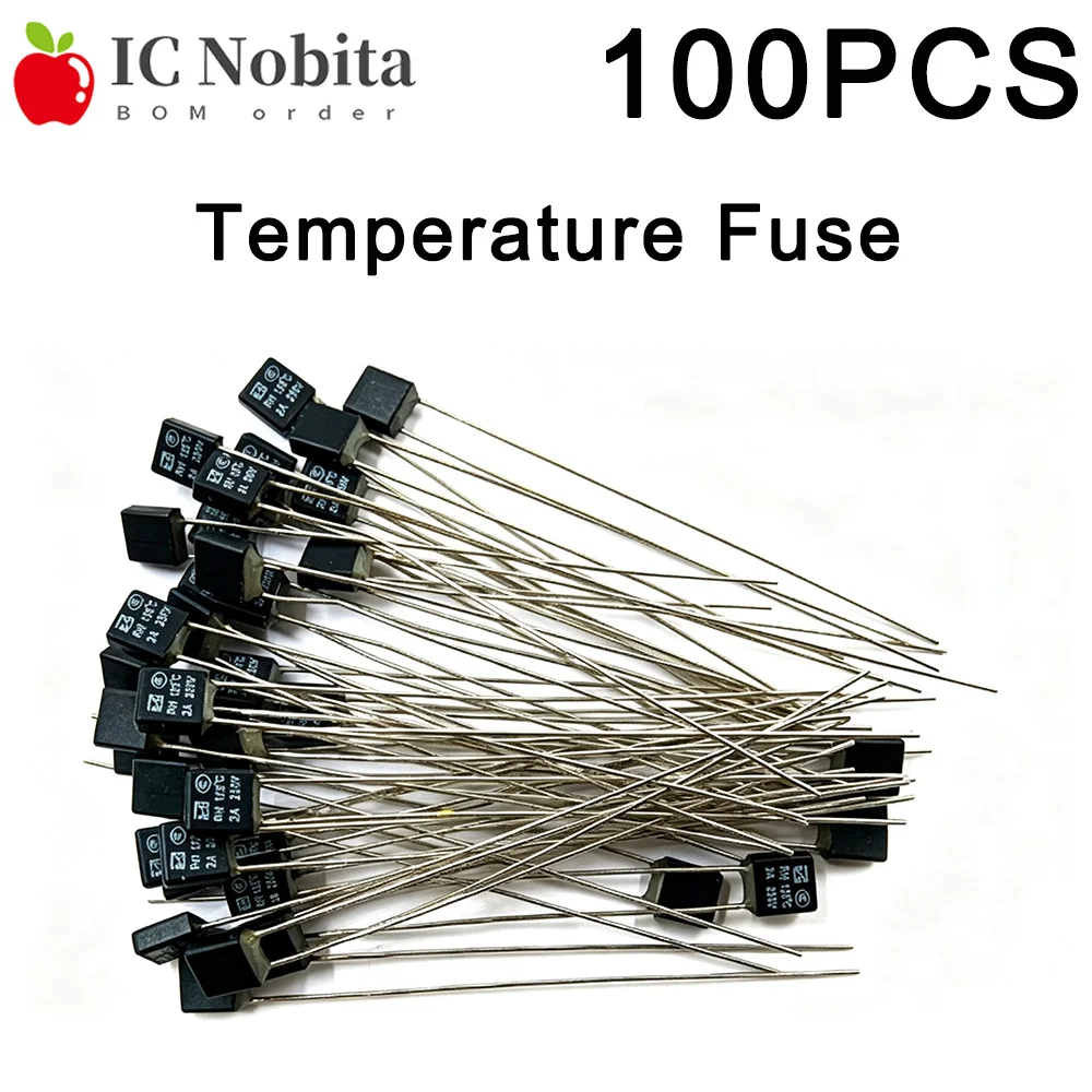 100PCS RH Temperature Fuse 2A 3A 5A 250V 92 95 102 105 115 120 125 130 135 140 145 150C Thermal Fuse Fan Motor Thermal Fuses