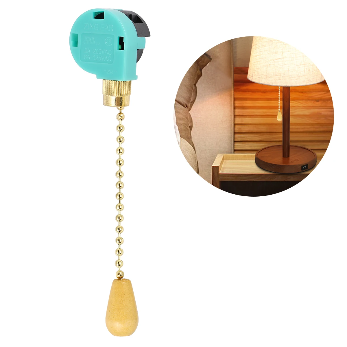 

Rope Switch Pull Chain for Wall Light Lamp Wire Terminal Metal Ceiling Fan with