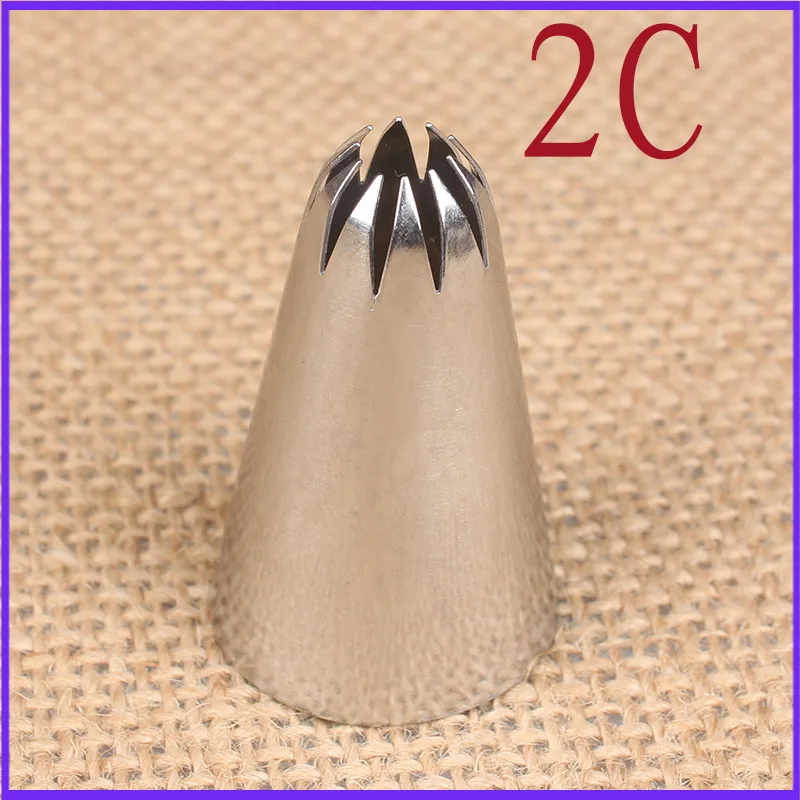 

2C# 10 Tooth Cookie Cream Decorating Mouth 304 Stainless Steel Welding Polishing Baking Cake DIY Tool Medium piping tips cake