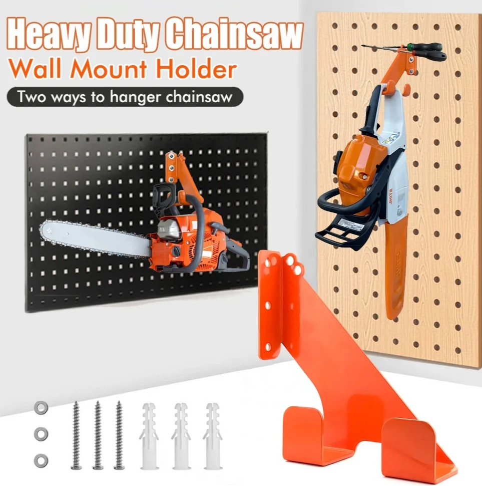 Heavy-Duty Chainsaw Wall Mount Bracket, Universal Metal Holder & Rack for 009 360 & Other Saws, Garage Storage Hook