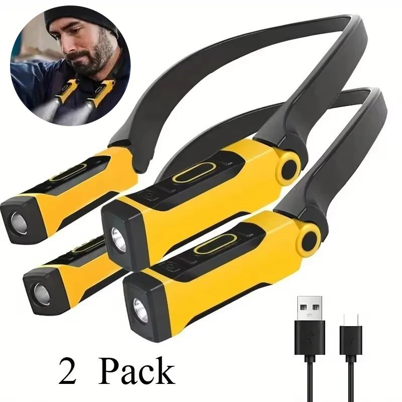 1/2 Pack Rechargeable LED Neck Reading Light Two Brightness Levels For Reading, Knitting, Camping & Repairing Led Work Light