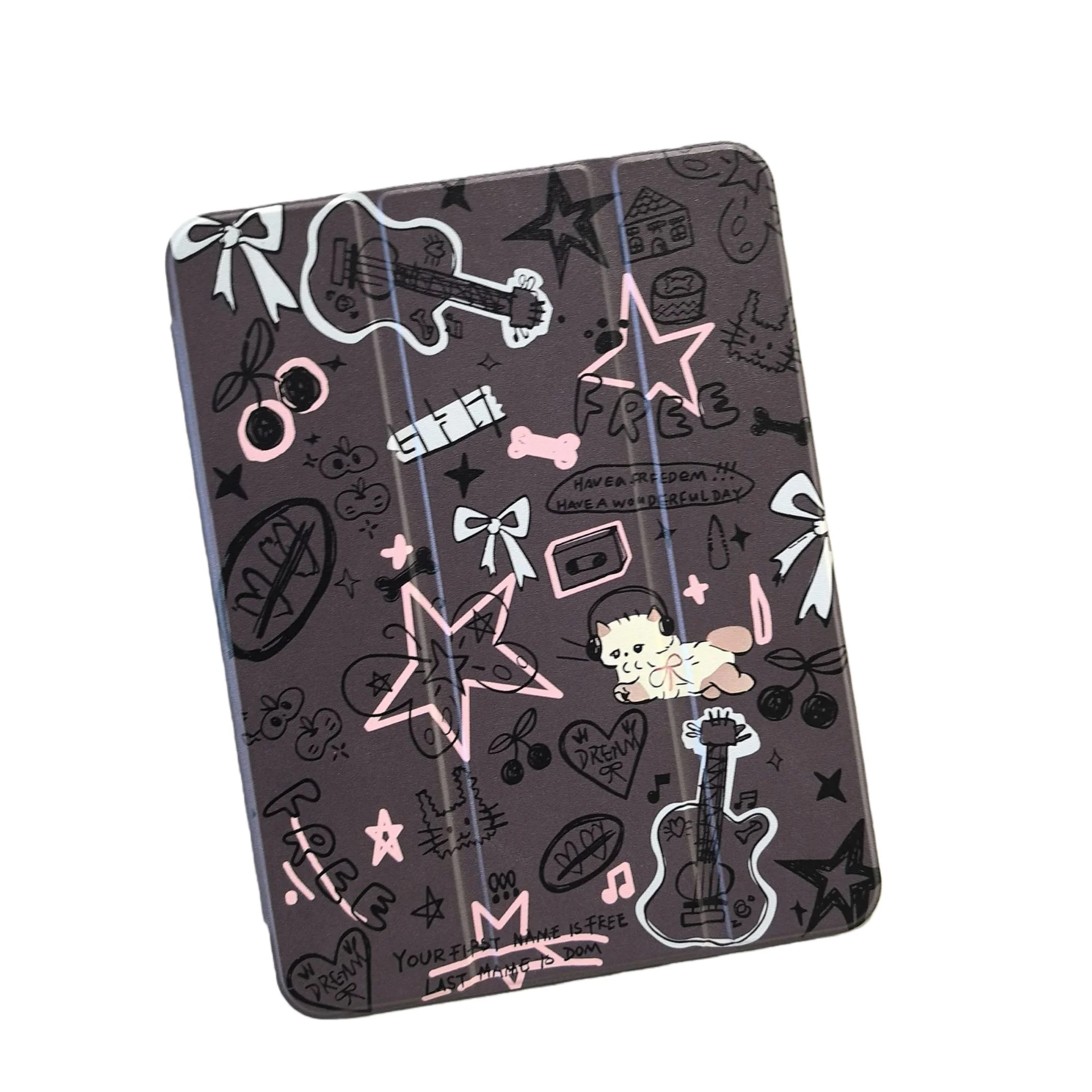 

Чехол для планшета с граффити для гитары и ручки для iPad Mini 6 7 Pro 2025 2024 2022 2021 2020 2019 2018 2017 11 10th Air 2 3 4 5 6 7 Cover