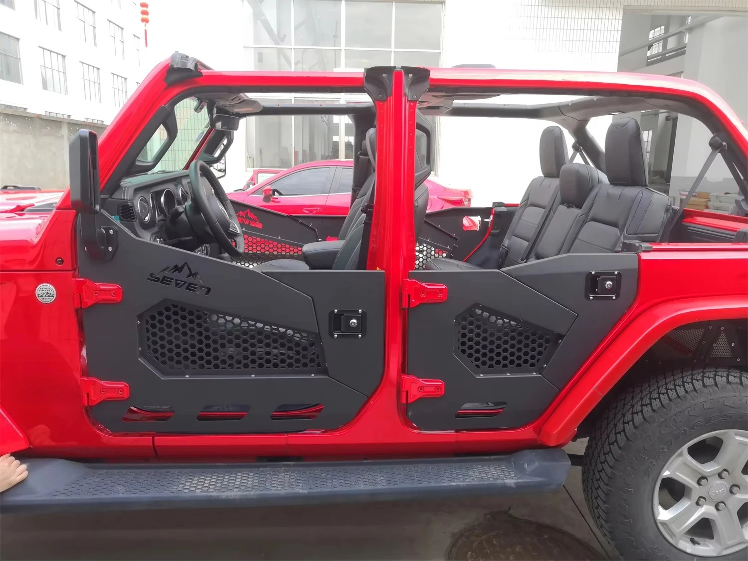 Tube 4 Doors Front & Rear Steel Half Doors With 2 Mirrors Pipe Tubular Door Fit For Jeep W Rangler JK 07-17